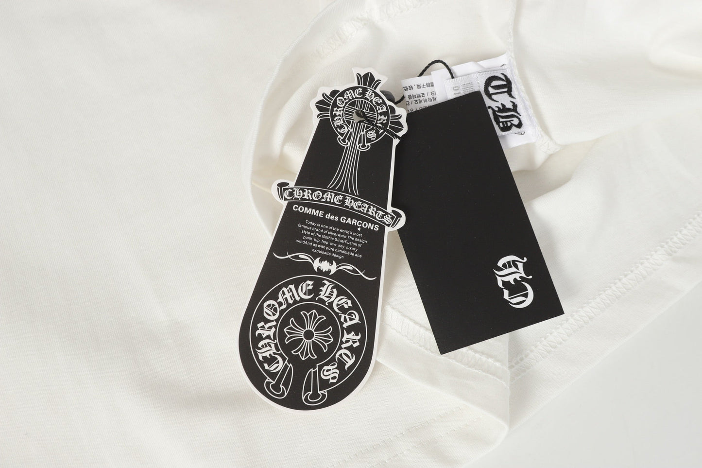 Chrome Hearts Logo Flag Long Sleeve Tee - Black White Gothic Street T-Shirt K2126