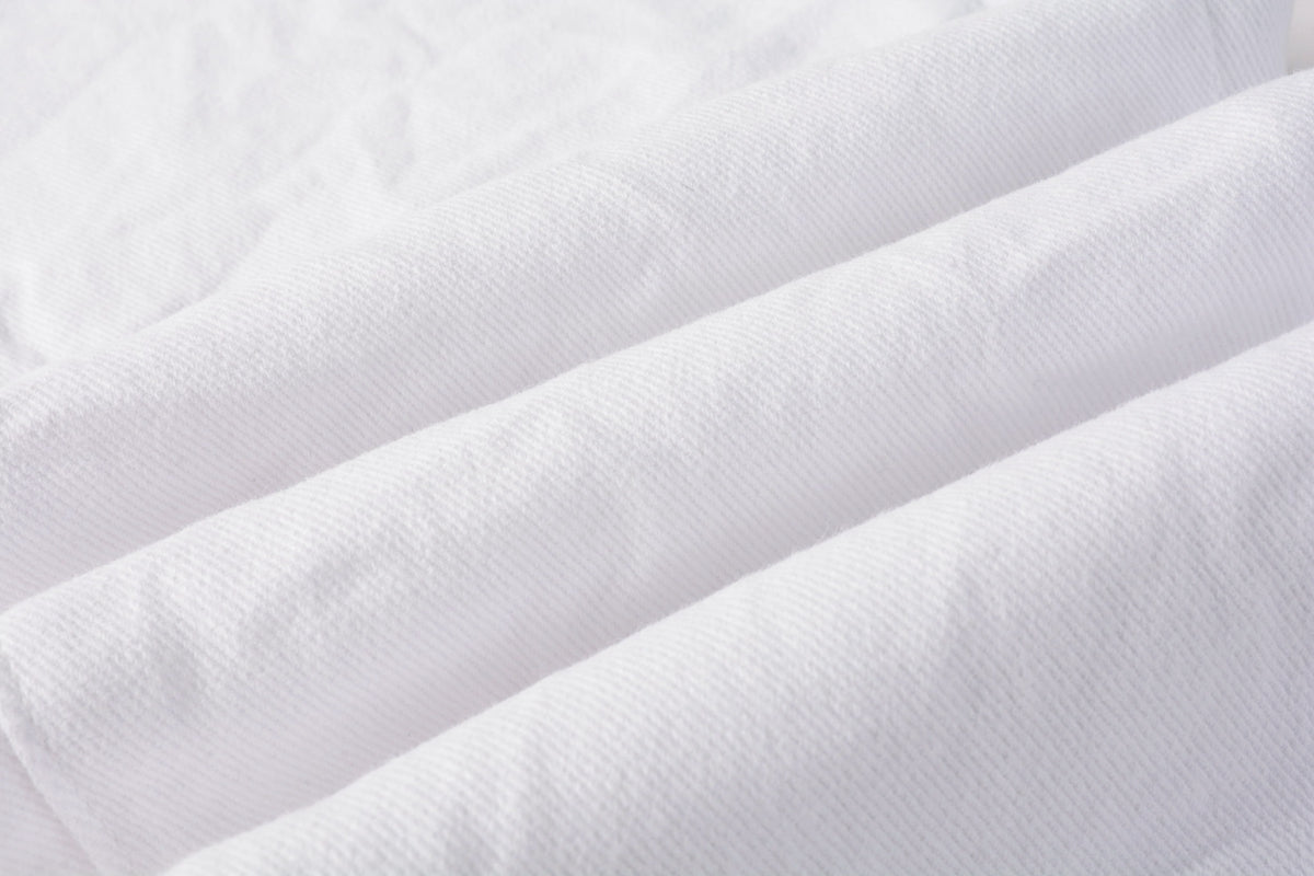 PURPLE Men Streetwear Skinny Jeans White Wash with Minimalist Textured Finish 9024