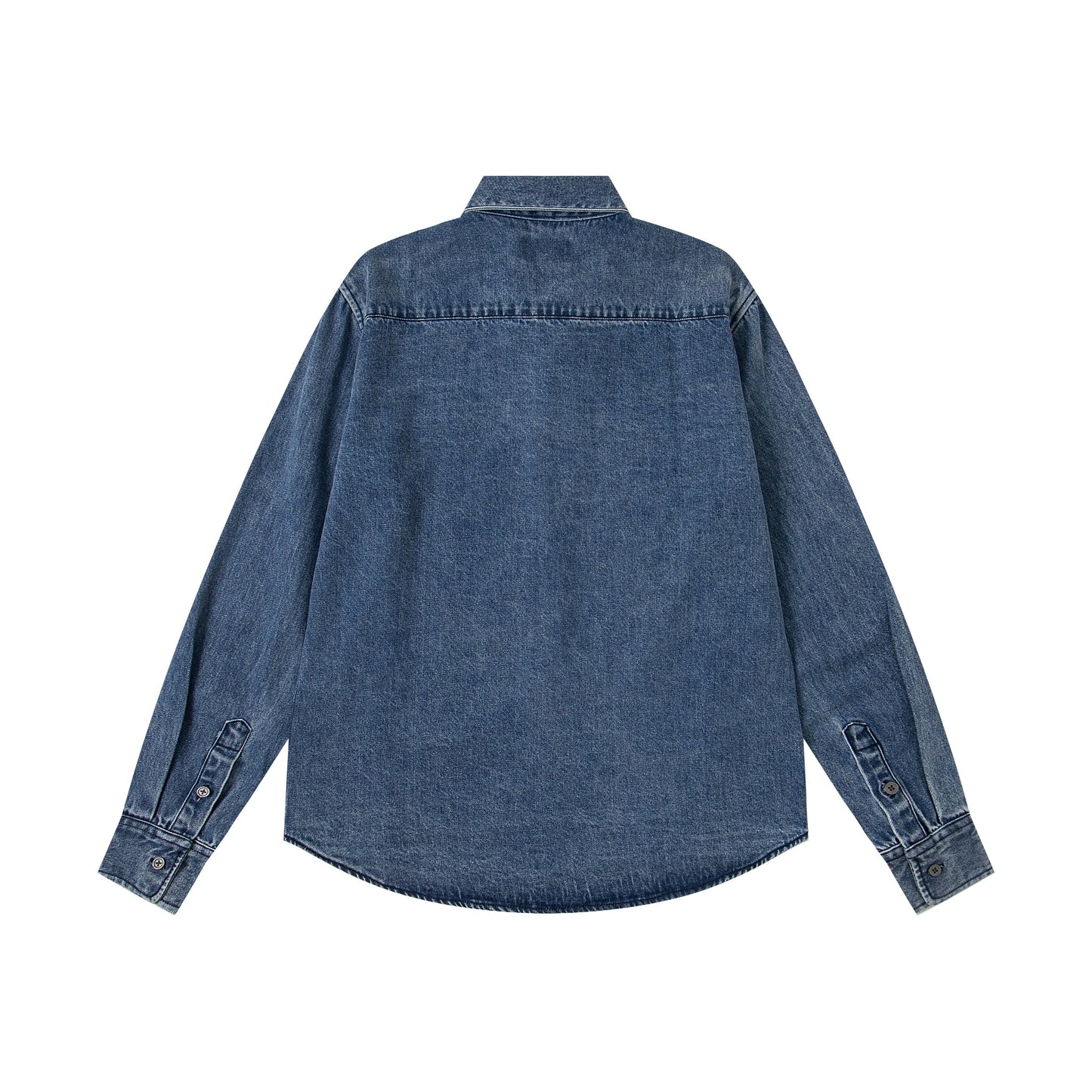 Ami paris Heart Logo Embroidered Denim Shirt 852