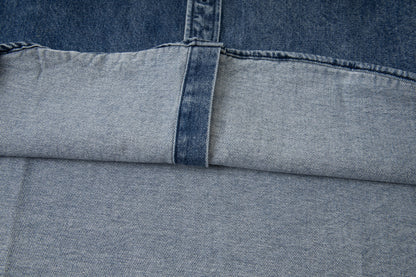 Ami paris Heart Logo Embroidered Denim Shirt 852