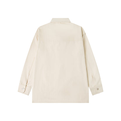 Ami paris Classic Heart Embroidered Long-Length Denim Shirt 848