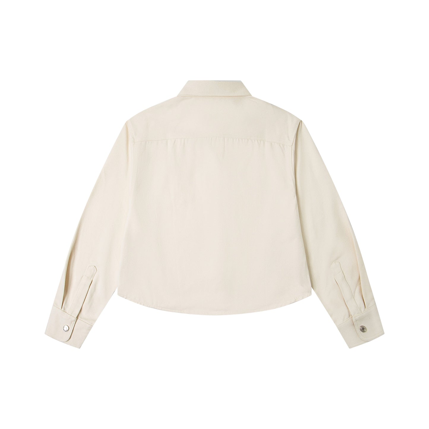 Ami paris Classic Heart Embroidered Cropped Denim Shirt 847