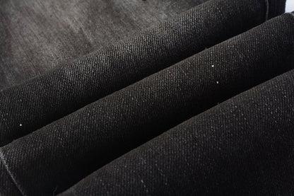 PURPLE Men Streetwear Skinny Jeans Dark Gray Wash with White Paint Splatter and Distressed Rips 9030