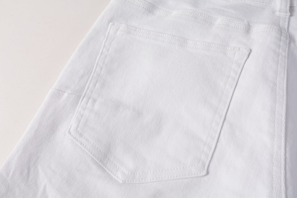 PURPLE Men Streetwear Skinny Jeans White Wash with Minimalist Textured Finish 9024