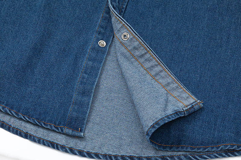 Ami paris Heart Logo Embroidered Denim Shirt 816