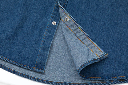 Ami paris Heart Logo Embroidered Denim Shirt 816