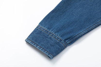 Ami paris Heart Logo Embroidered Denim Shirt 816