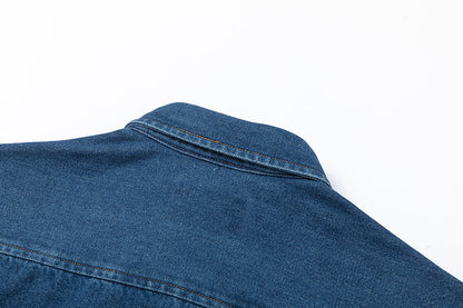 Ami paris Heart Logo Embroidered Denim Shirt 816