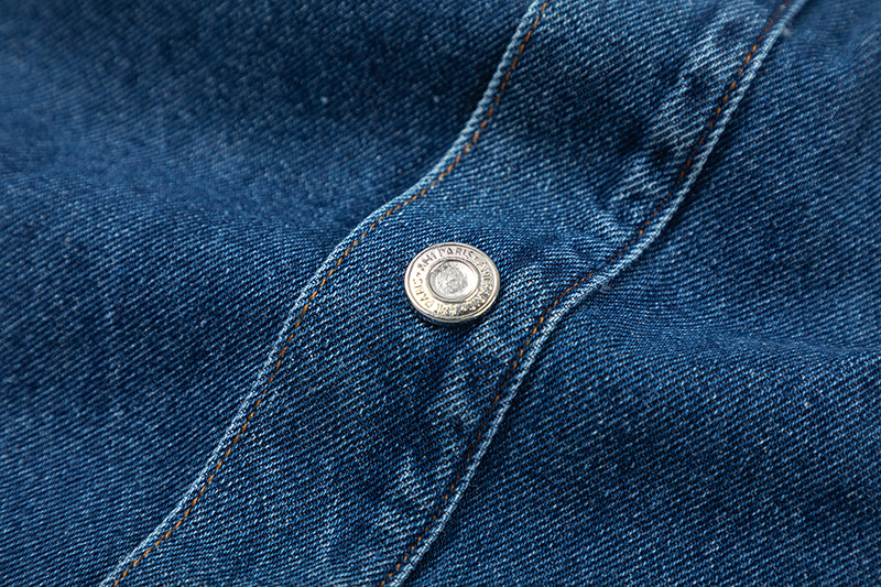 Ami paris Metal Heart Embellished Denim Jacket 834