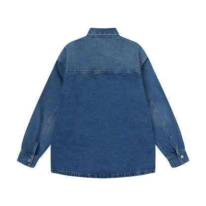 Ami paris Metal Heart Embellished Denim Jacket 834