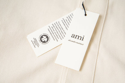 Ami paris Classic Heart Embroidered Long-Length Denim Shirt 848