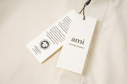 Ami paris Classic Heart Embroidered Cropped Denim Shirt 847