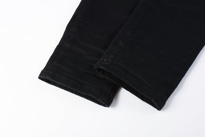 PURPLE Men Streetwear Skinny Jeans Black Wash with Clean Minimalist Style 9023