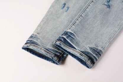 PURPLE New Purple Personality Fashion Jeans 9038