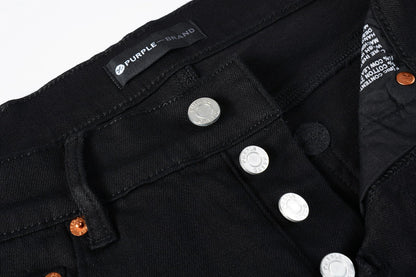 PURPLE Men Streetwear Skinny Jeans Black Wash with Clean Minimalist Style 9023